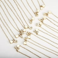 - Abeceda ogrlica, maleno srce, zlatna Inicijalna ogrlica za žene, djevojke, djecu, personalizirani nakit, lanac