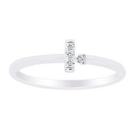 Okrugli zaručnički prsten od bijelog prirodnog dijamanta ukrašen zaručničkim prstenom od punog bijelog zlata od