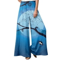 Ležerne široke vanjske hlače ravnog kroja s modnim printom za žene u modnom stilu
