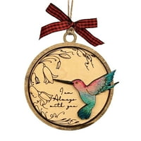 Privjesak za Kolibri Božićni drveni ukras privjesak s bezvremenskim ukrasom ručno izrađeni nakit