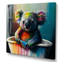 Dizajnirati smiješno šareno koala prskanje u zidnoj umjetnosti kade