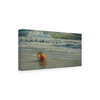 Wilhelm goebel 'plaža kugla u surfanju' platno umjetnost