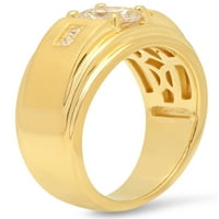 Muški 14K zlatni pozlaćeni srebro kubični cirkonijski prsten