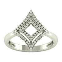 Fini nakit 14k dijamantni svemirski prsten od bijelog zlata, veličina 9