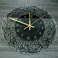 Veliki akrilni ukrasni zidni sat koji ne otkucava tihi kvarcni sat za uređenje dnevnog boravka i kuhinje, Crni