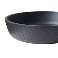 16,5 Mat crno staklo okruglog oblika za umivaonik u kupaonici