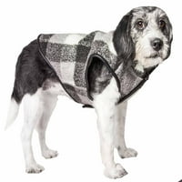 Klasični Modni izolirani karirani kaput za pse Crni boksač