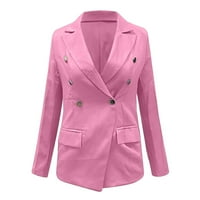 Ženski Blazer Kaputi za žene, poslovne casual radne jakne s otvorenim prednjim dijelom i dugim rukavima, ružičaste