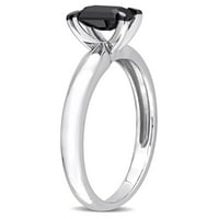 Zaručnički prsten od 14 karatnog bijelog zlata u crnom dijamantu od 14 karata u crnom rodiju