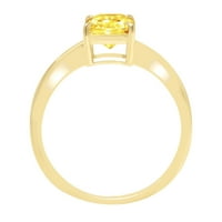 1,75 karatni imitacijski dijamantni dijamant, 14 karatno ugravirano žuto zlato, zaruke za godišnjicu, vjenčani
