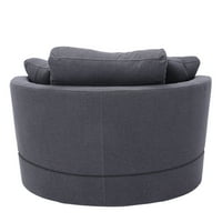Elegantna siva lanena okretna stolica - dizajn cijevi za moderne dnevne i hotelske sobe - udoban i izdržljiv s