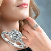 Heiheiup angažman okrugli rezani cirkoni žene vjenčani prstenovi nakit prstenovi za ženu puni dijamantni dame