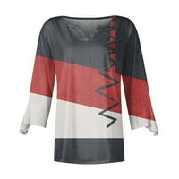 Ženske široke majice, Modni pulover s izrezom u obliku slova u, geometrijske majice u boji za djevojčice, odjeća