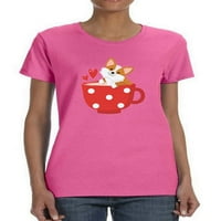 Slatka Corgi u majici šalice žene -imaga -Shutterstock, ženski medij