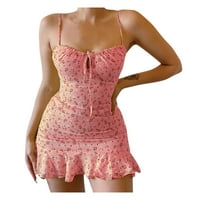 Ležerna haljina za žene ljetne modne remen špagete cvjetne mini haljine