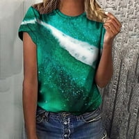 Ljetna majica za žene s kontrastnim gradijentnim printom kratkih rukava Casual majice za vježbanje s grafičkim