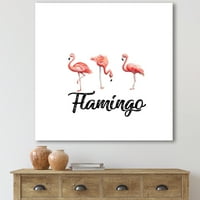 DesignArt 'Tri flamingosa na bijeloj' Farmhouse platno zidna umjetnička tiska
