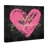Wynwood Studio Moda i glam zidne umjetničke platnene otiske 'raskošna pozdravna vruća ružičasta srca - ružičasta,