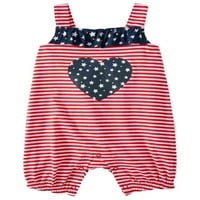 Način proslave srca za djevojčice, domoljubni kombinezon s američkom zastavom za novorođenčad, odjeća za 4. srpnja