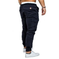 Muške teretne hlače modne hlače s ravnim nogama casual olovke jogger visoki struk hip hop sportovi Sports Strepke
