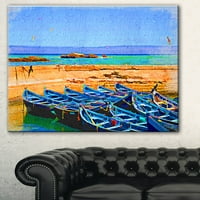 Art DesignArt Plavi brodovi u moru Print Seascape Canvas u. Široko u. High