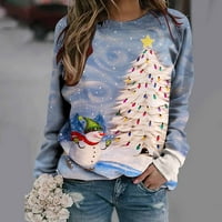 Sretan Božić ！！！ ！！！ Qwang Sretan božićni dukserica za žene božićne karirane leopard drveće košulje za tisak bluza