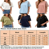 Grianlook Ladies labave vidi majicu solidne boje šuplje ljetne vrhove za odmor za odmor majice