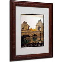 Zaštitni znak likovna umjetnost Danska Matted Framed Art by Vintage Apple Collection, Wood Frame
