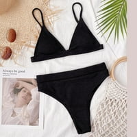 Ženski Bikini Bandeau Push-up set u brazilskom stilu Kupaći Kostimi Za plažu crni a-list