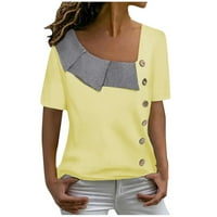 Majice za žene modne Ležerne majice s tunikom s okruglim vratom s kratkim rukavima s mjehurićima