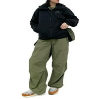 Ženske široke teretne hlače širokih nogavica s kravatom široke hip hop hlače Joggers modna ulična odjeća od 92