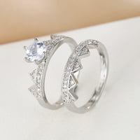 _ Set ženski prsten u odvojivom elegantnom poklon setu s krunom optočenom rhinestonesom muški prsten za prst Modni