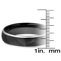 Obalni nakit Crni obloženi prsten od nehrđajućeg čelika s urezanim linijama