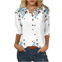 Donje rublje / ženske ljetne majice, ležerna bluza s izrezom na kopčanje u obliku gumba, labava tunika s ugrađenim
