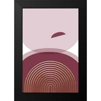 Urbana epifanija crni moderni uokvireni muzejski umjetnički tisak pod nazivom - Sažetak minimalističkog burgundija