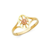 Jewels by lu 14k bijelo i žuto zlato dva tona modne obljetnice cvjetni prsten veličine 7.5