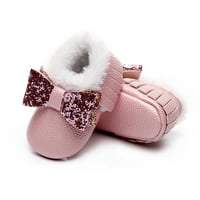 _ / Snježne čizme od mekog pliša za djevojčice, tople pamučne cipele za prve izlete s mašnom, Ležerne dječje cipele