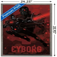 Stripovi: tamni umjetnički plakat na zidu s kiborgom, uokviren 22,375 34