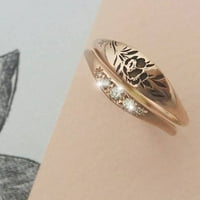 Simu prstenovi od nehrđajućeg čelika za muškarce Elegantna žena Jednostavno zlato rezbareni ružini cvjetni prsten