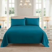 Sweet Home Collection Series Spone Liste - Extra mekani set Deep Pocket Microfiber - Teal, King