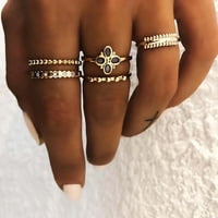 Prstenovi za žene poklon za Majčin dan Boemski retro Kreativni Retro cvjetni prsten set prstenova za zglobove