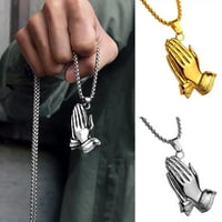 Hip hop sretna Muška ogrlica od nehrđajućeg čelika s privjeskom za molitvu, pribor za nakit