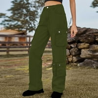 Ženske traperice, ljeto-jesen, Plus size, casual, srednji struk, džep i gumbi, obične teretne hlače