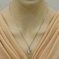 0. CT ovalni oblik plava akvamarinska privjeska ogrlica u srebrom sterlinga, 18