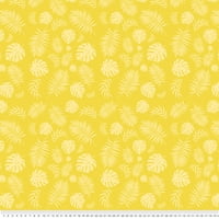 59 Yard Precut Microfleece tkanina, poliester, žuti tropski listovi dizajn