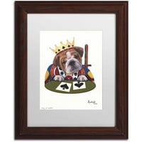 Zaštitni znak likovna umjetnost 'King of Spades' platna umjetnost Jenny Newland, bijela mat, drveni okvir