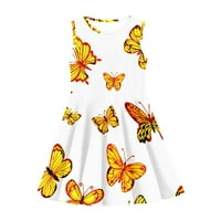 Haljina za djevojčice Bez rukava iz trgovine u A-listi, slatke haljine s leptirima, ležerna suknja za ljuljanje
