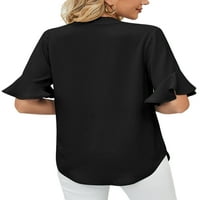 Ženske majice s kratkim rukavima, košulje s kratkim rukavima, Bluza s izrezom, košulja za plažu, udobna crna košulja