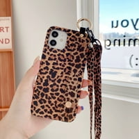 Narukvica s leopard printom s istim remenom, smeđa Futrola za telefon s narukvicom
