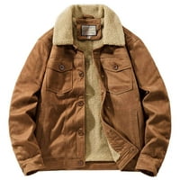 Muške jakne s patentnim zatvaračem Plus size rasprodaja nova modna ležerna zimska jakna s reverom i baršunastom